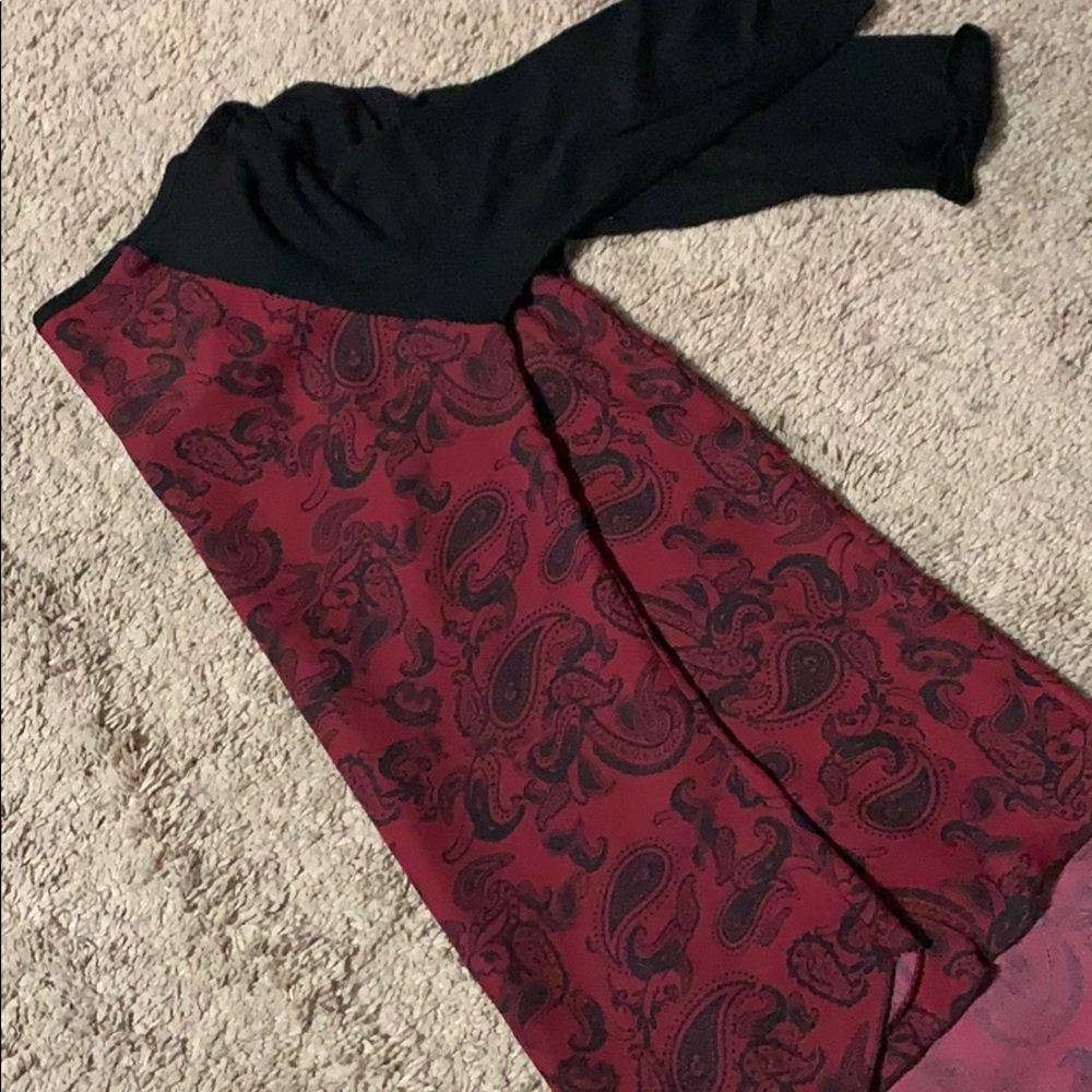 Maroon patterned shirt